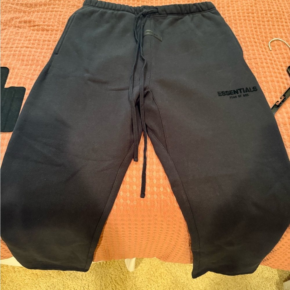 Essentials Black Sweatpants with Elastic Waistband